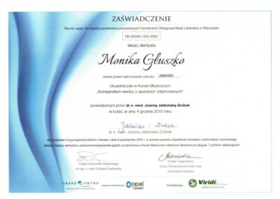 Certyfikat Dr Głuszko