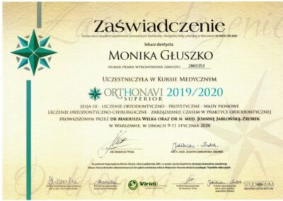 Certyfikat Dr Głuszko