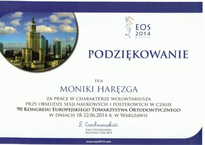 Certyfikat dr Monika Zadrożna