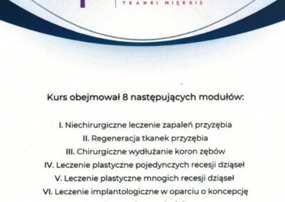 certyfikat Dentysta Magda Mroczek